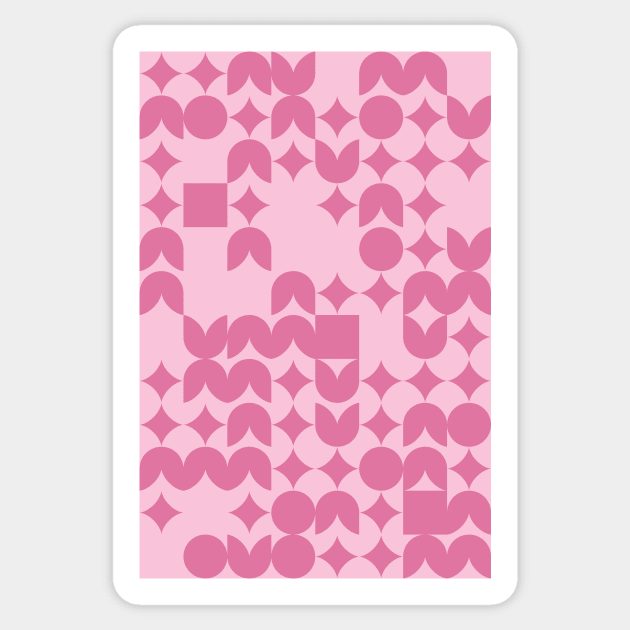 Valentines Day Geometric Pattern - Flowers #7 Sticker by Trendy-Now